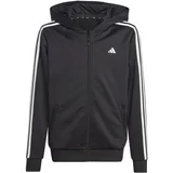 Adidas Otroški pulover U TR-ES 3S črna barva, s kapuco