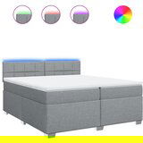  The Living Store Box spring postelja z vzmetnico svetlo siva 200x200 cm blago - Box Spring Postelja, (21496667) | Shoptok.si