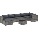  8-dijelna vrtna garnitura od poliratana s jastucima siva | shoptok.hr