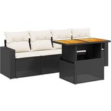 Maison Chic Seti vrtnega pohištva - Vrtna garnitura - Vrtni pohištvo set 5-delna z blazinami črn poli ratan, (21815628) | Shoptok.si