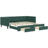  The Living Store Izvlečna dnevna postelja s predali tm. zelena 100x200 cm žamet - Izvlečna Dnevna Postelja, (21458160) | Shoptok.si
