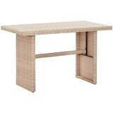 vidaXL Vrtna miza bež 110x60x67 cm poli ratan | Shoptok.si