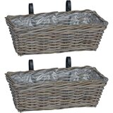  Viseća Košara za Saksije 2 pcs Siva 48 x 22 x 15 cm Lacak Ratan | shoptok.hr