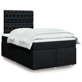 Maison Chic Box spring postelja - Vzmetna postelja z vzmetnico črn 120x200 cm blago SL11393, (21882284) | Shoptok.si