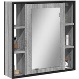  The Living Store Kopalniško ogledalo siva sonoma 60x16x60 cm inženirski les - Kopalniška Omarica Z Ogledalom, (21442156) Cene