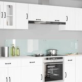  Kuhinjski zid 2 pcs Bijelo 110 x 40 cm Staklo otporno na udarce | shoptok.hr