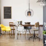 Toolight staklena viseća svjetiljka crna loft APP559-1CP 30cm | shoptok.hr