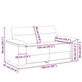  Dvosjed Kauč Vinsko Crvena 160x81x84 cm Tkanina | shoptok.hr