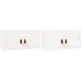  Zidni ormarići 2 kom bijeli 60 x 30 x 30 cm od masivne borovine | Eponuda.com