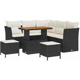  Sjedeća garnitura za vrt 8 kom. 5-Broj sjedala Crna i Krema 90 x 55 x 71 cm | Shoptok.si
