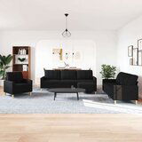  4-dijelni set sofa s tabureom crni od tkanine | shoptok.hr