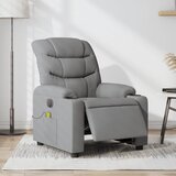 vidaXL električni masažni naslanjač svetlo sivo blago | Shoptok.si