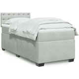 Box spring krevet s madracem svjetlosivi 90x190 cm baršunasti | shoptok.hr