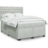 vidaXL Box spring postelja z vzmetnico svetlo siva 140x200 cm žamet Cene