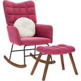 vidaXL stolica za ljuljanje s osloncem za noge boja vina baršunasta | shoptok.hr