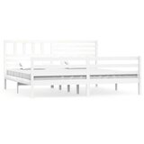  Posteljni okvir bel iz trdnega lesa 200x200 cm, (20647753) | Shoptok.si