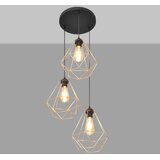  Luster na sajli KARO 3xE27/15W/230V zlatna/crna | Eponuda.com