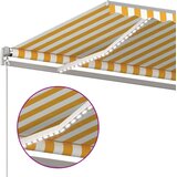Tenda na ručno uvlačenje s LED svjetlima 450x300 cm žuto-bijela | shoptok.hr