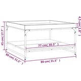  Stolić za kavu boja hrasta 80 x 80 x 45 cm od drva i željeza | shoptok.hr