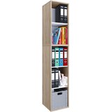 P & B PISARNIŠKI REGAL 35/183/37 cm bela, hrast sonoma | Shoptok.si