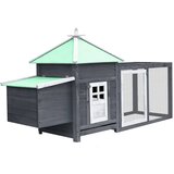 vidaXL Kokošnjak z gnezdom siv 190x72x102 cm trden les jelke, (20759672) | Shoptok.si