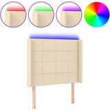 Maison Chic led posteljno vzglavje - vzglavna omarica - nočna omarica krem 93x16x118/128 cm blago, (21706161) Cene