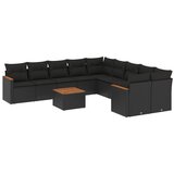  The Living Store Vrtna sedežna garnitura 11-delna z blazinami črn poli ratan - Vrtna Sedežna Garniture, (21452544) | Shoptok.si