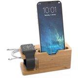 Cadorabo Priključna postaja - Polnilna postaja iz pravega lesa bambusa - Združljiva z vsemi mobilnimi telefoni in pametnimi urami, (20636114) Cene