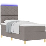 Box Postelja z vzmetnico z vzmetnico Taupe 80 x 200 cm blago, (5000126738) | Shoptok.si