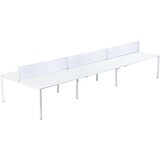 Paperflow Skupinska pisalna miza za 6 oseb, širina 1600 / 4800 mm, globina 600 / 1260 mm, bele barve | Shoptok.si