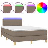  box spring s madracem LED smeđesivi 120 x 200 cm tkanina | shoptok.hr