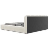 Makamii Krem tapecirani bračni krevet s prostorom za odlaganje s podnicom 140x200 cm Mano – | shoptok.hr