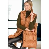 Dewberry Z6729 HK STYLE WOMEN'S VEST-CAMEL-1 | Shoptok.si