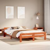 Maison Chic Posteljni okvir - Dvoposteljna postelja - Zakonska postelja brez vzmetnice voščeno rjav 140x190 cm borovina-J13426, (21770292) | Shoptok.si