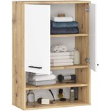 AKORD Fin Viseča Kopalniška Omarica, 2 Vrata In 1 Polica, Hrast Artisan/Bela, (5000332614) | Shoptok.si
