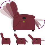  Masažni naslonjač od tkanine crvena boja vina | shoptok.hr