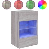 vidaXL Stenska TV omarica z LED lučkami siva sonoma 40x30x60,5 cm | Shoptok.si