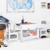 vidaXL Otroška mizica z 2 stoloma bele barve mediapan | Shoptok.si
