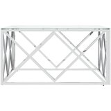  Stolić za kavu srebrni 80x80x40 cm nehrđajući čelik i staklo | shoptok.hr