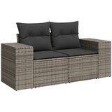 Maison Chic Vrtni kavč - Zunanji kavč z blazinami 2-sedežni siv poli ratan, (22043822) Cene