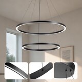  Brilagi - LED prigušiva viseća lampa na sajli PORTOFINO LED/98W/230V Ø 80 cm crna + daljinski upravljač | Eponuda.com