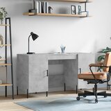 Maison Chic Pisalna miza - pisarniška miza - Računalniška miza betonsko siva 140x50x75 cm inženirski les, (21785383) | Shoptok.si