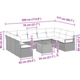  Set sofa za vrt od 10 komada s jastučićima Bež Poli Ratan Akacija | shoptok.hr