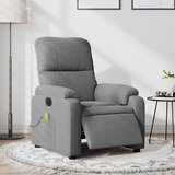 Maison Chic Električni masažni naslanjač - Relax naslanjač temno siv blago iz mikrovlaken, (22061483) | Shoptok.si