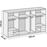 Modern Living Omara Z Drsnimi Vrati Level 36 D, Bela, Barva Hrasta | Shoptok.si