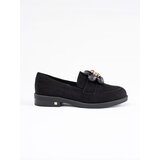 Shelvt Black suede women's loafers with teddy bear | Eponuda.ba