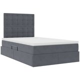  Krevet s prostorom za pohranu s LED-om Tamno siva 120 x 190 cm | shoptok.hr