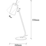 Opviq lights Bela namizna svetilka s kovinskim senčnikom (višina 55 cm) Sivani – | Shoptok.si