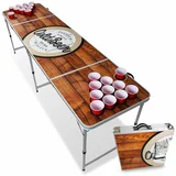 BeerCup Backspin Beer Pong, miza, komplet, lesena, predal za led, 6 žogic, 50 Cups, 50 shots