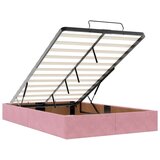 vidaXL Krevetna konstrukcija s madracem Ružičasta 120 x 190 cm Baršun | shoptok.hr